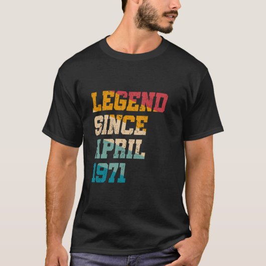 Legend Since April 1971 Funny 54 Years Old 54th Bi T-Shirt (Vorderseite)