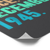 Legend Since December 1945 Birth Of Birthday 1945  Poster (Ecke)