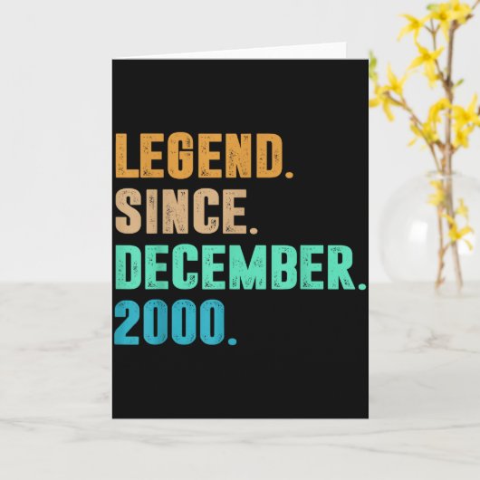 Legend Since December 2000 Birth Of Birthday 2000  Karte (Gelbe Blume)