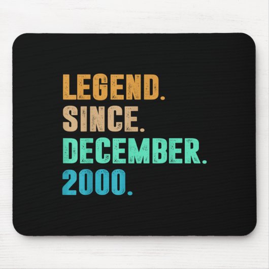 Legend Since December 2000 Birth Of Birthday 2000  Mousepad (Vorne)