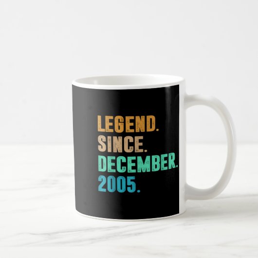 Legend Since December 2005 Birth Of Birthday 2005 Kaffeetasse (Rechts)