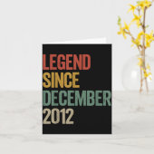 Legend Since December 2012 13th Birthday Retro Vin Karte (Gelbe Blume)