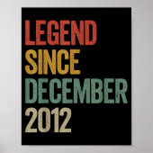 Legend Since December 2012 13th Birthday Retro Vin Poster (Vorne)