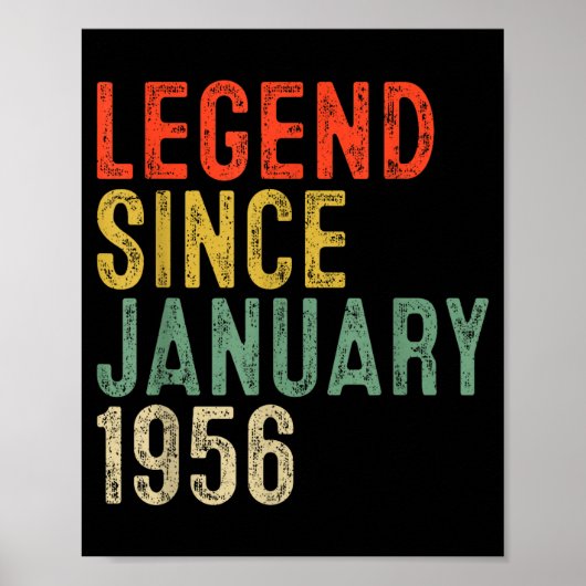 Legend Since January 1956 70th Birthday 70 Year Ol Poster (Vorne)
