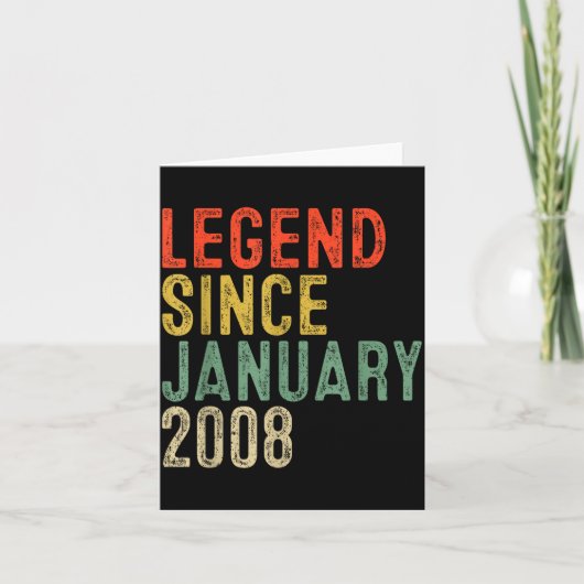 Legend Since January 2008 18th Birthday 18 Year Ol Karte (Vorderseite)