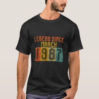 Legend Since March 1987 Birthday S Vintage T-Shirt