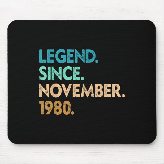 Legend Since November 1980 Apparel Mousepad (Vorne)