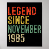 Legend Since November 1985 40th Birthday 40 Year O Poster (Vorne)