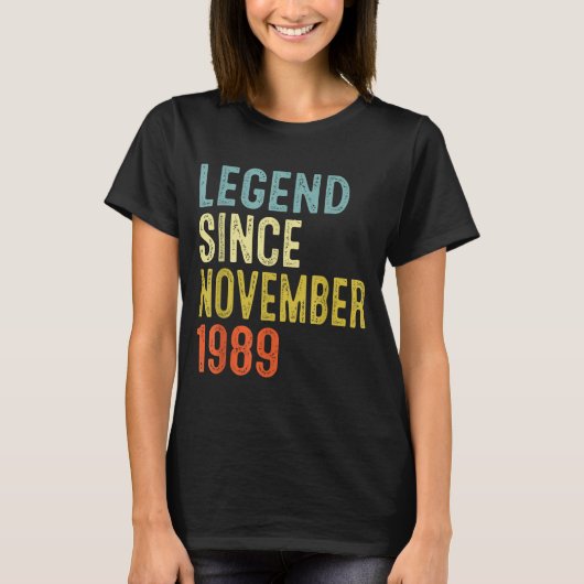 Legend Since November 1989 36th Birthday 36 Year O T-Shirt (Vorderseite)