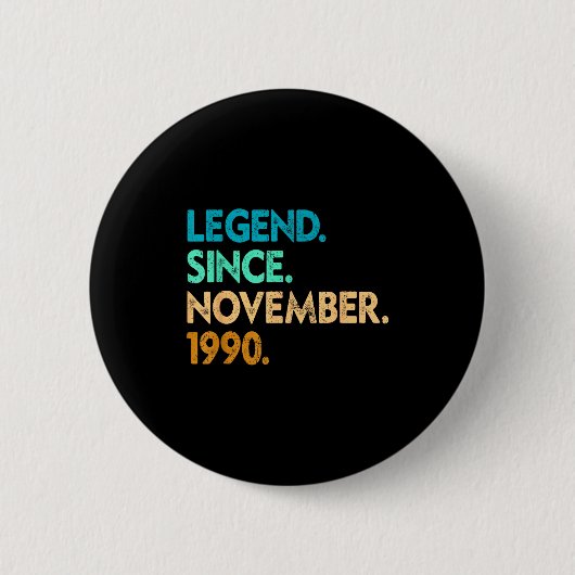 Legend Since November 1990 Apparel  Button (Vorderseite)
