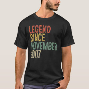 Legend Since November 2007 14th Birthday  14 Year  T-Shirt