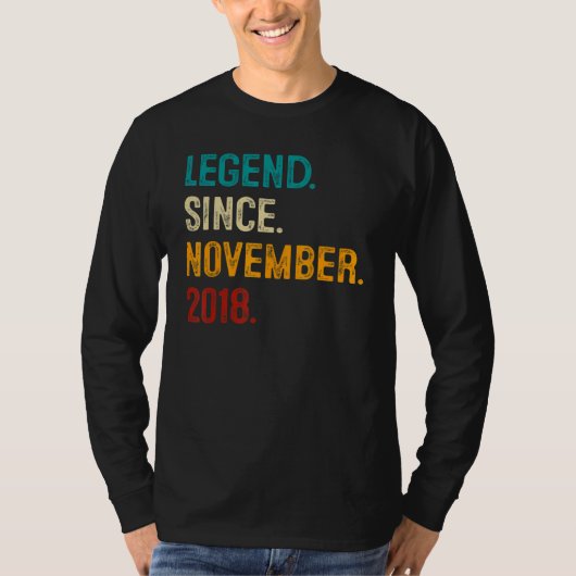 Legend Since November 2018 4th Birthday 4 Years O T-Shirt (Vorderseite)