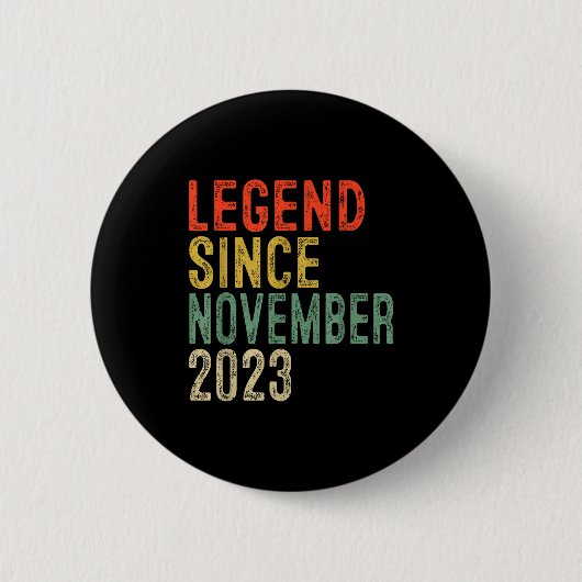 Legend Since November 2023 2nd Birthday 2 Year Old Button (Vorderseite)