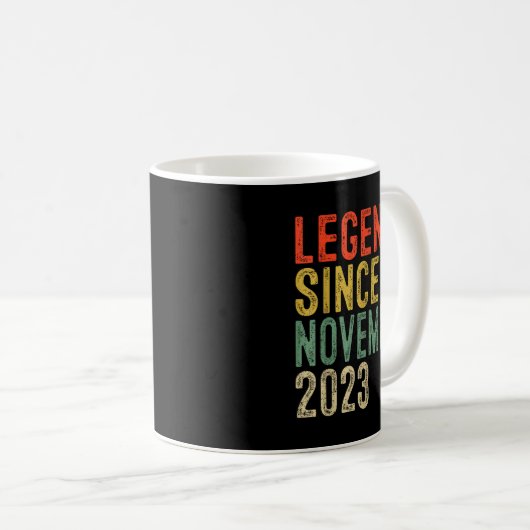 Legend Since November 2023 2nd Birthday 2 Year Old Kaffeetasse (VorderseiteRechts)