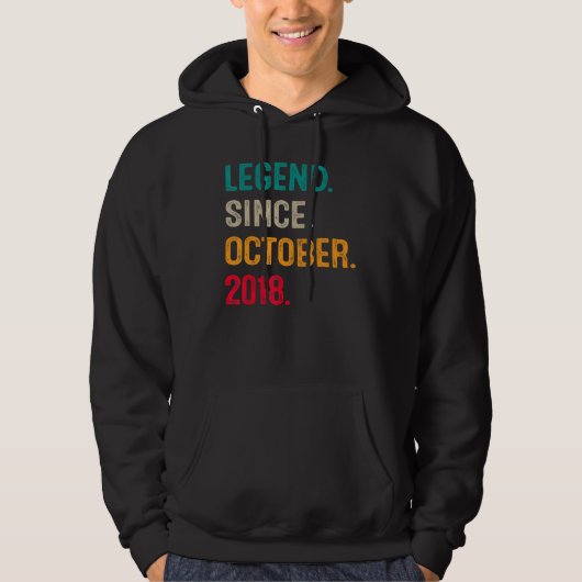 Legend Since October 2018 4th Birthday 4 Years Ol Hoodie (Vorderseite)