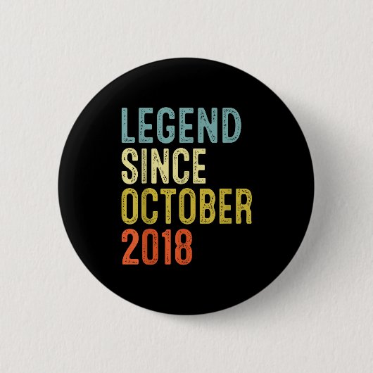 Legend Since October 2018 7th Birthday 7 Year Old Button (Vorderseite)
