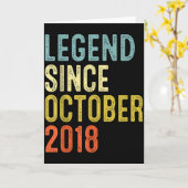 Legend Since October 2018 7th Birthday 7 Year Old Karte (Gelbe Blume)