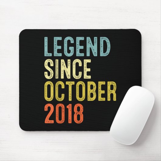 Legend Since October 2018 7th Birthday 7 Year Old Mousepad (Mit Mouse)