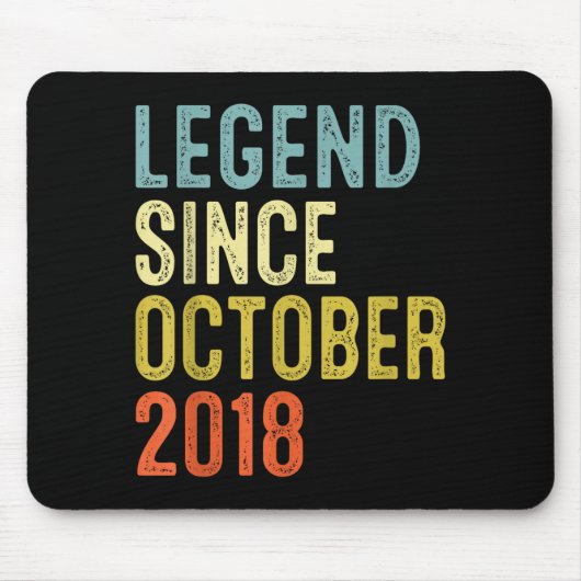 Legend Since October 2018 7th Birthday 7 Year Old Mousepad (Vorne)