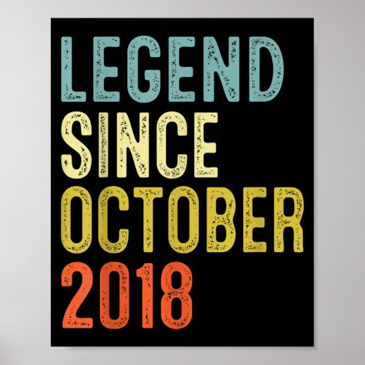 Legend Since October 2018 7th Birthday 7 Year Old  Poster (Vorne)