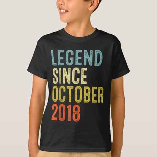 Legend Since October 2018 7th Birthday 7 Year Old  T-Shirt (Vorderseite)