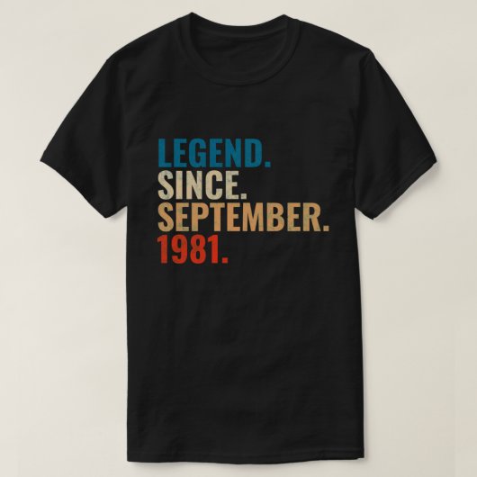 Legend Since September 1981 Retro Vintage T-Shirt (Design vorne)