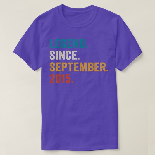 Legend Since September 2015 7th Birthday Gifts 7 Y T-Shirt (Design vorne)