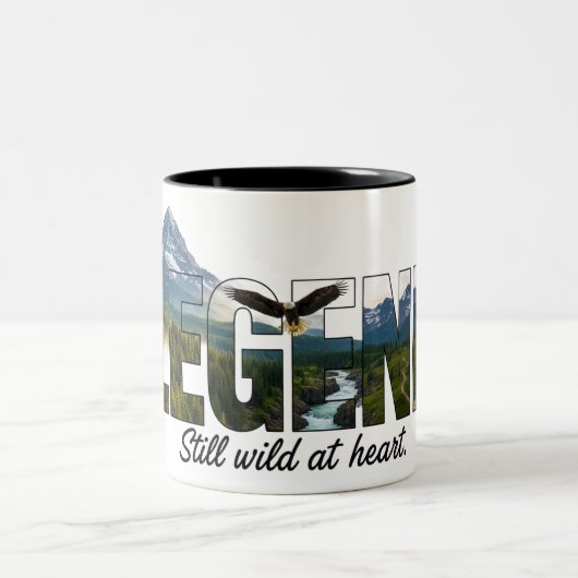 Legend Still Wild at Heart Outdoor Graphic Zweifarbige Tasse (Mittel)