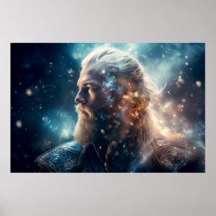 Legend Warrior Fantastische kosmische Magie Poster