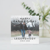 Legendaddy for Legendary Dads minimalist Photo Karte (Stehend Vorderseite)
