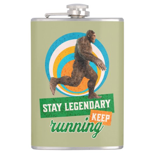 Legendär bleibe, Behaltend Funny Bigfoot Flachmann (Vorderseite)