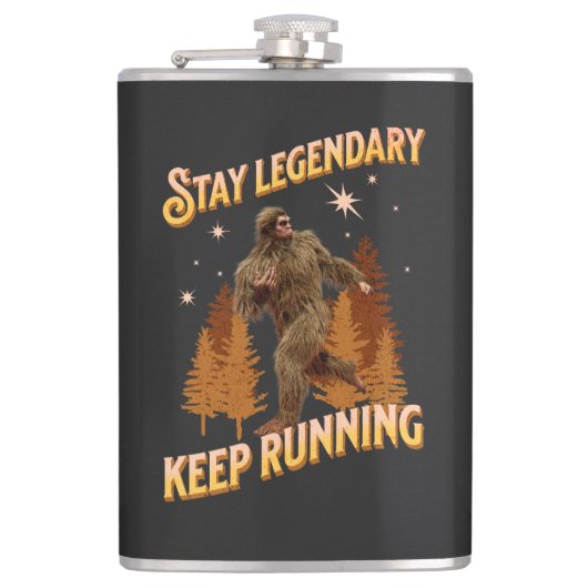 Legendär bleibe, Behaltend Funny Bigfoot Flachmann (Vorderseite)