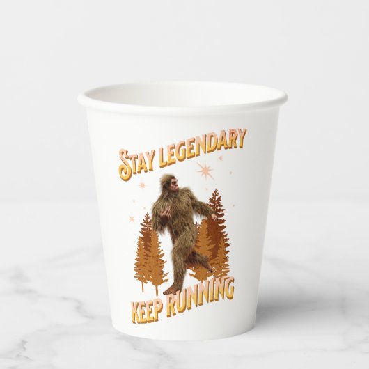 Legendär bleibe, Behaltend Funny Bigfoot Pappbecher (Vorderseite)