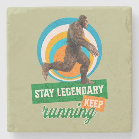 Legendär bleibe, Behaltend Funny Bigfoot Steinuntersetzer (Vorderseite)