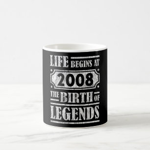 Legendär geboren 2008 Retro Vintage Geburtstagsges Kaffeetasse