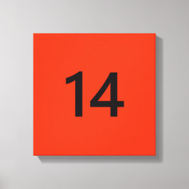 Legendär Nr. 14 in Orange und Schwarz Leinwanddruck