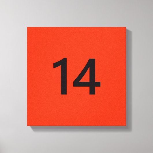 Legendär Nr. 14 in Orange und Schwarz Leinwanddruck (Vorderseite)