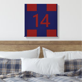 Legendär Nr. 14 in rot und blau Leinwanddruck (Insitu (Schlafzimmer))