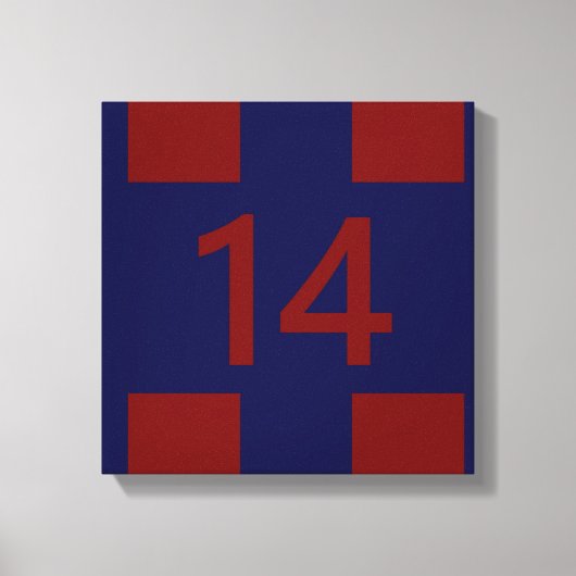 Legendär Nr. 14 in rot und blau Leinwanddruck (Vorderseite)