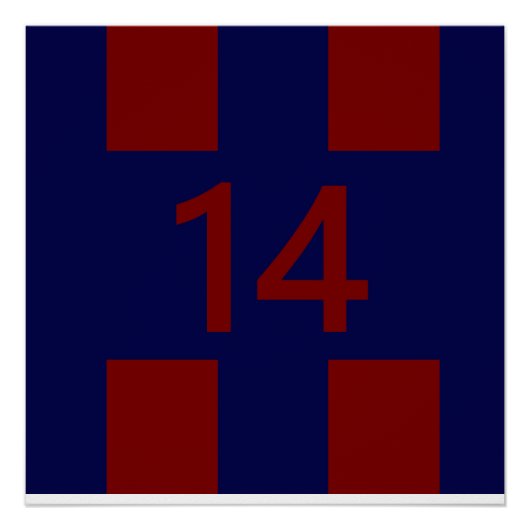 Legendär Nr. 14 in rot und blau Poster (Vorderseite)