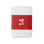 Legendär Nr. 14 in rot und weiß Badematte (Vorderseite Vertikal)
