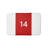 Legendär Nr. 14 in rot und weiß Badematte (Vorderseite)