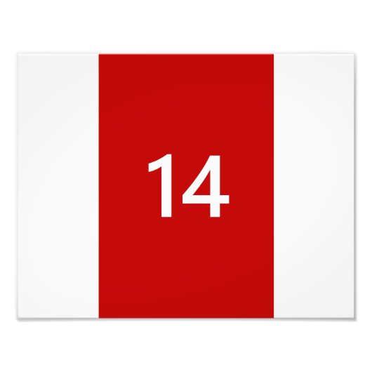 Legendär Nr. 14 in rot und weiß Fotodruck (Vorne)