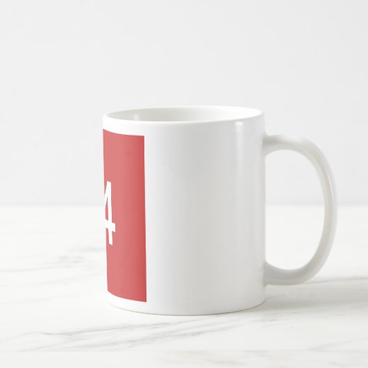 Legendär Nr. 14 in rot und weiß Kaffeetasse (Rechts)
