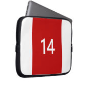 Legendär Nr. 14 in rot und weiß Laptopschutzhülle (Vorne Rechts)