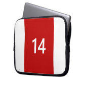 Legendär Nr. 14 in rot und weiß Laptopschutzhülle (Vorderseite Links)