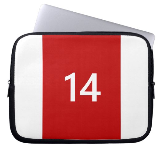 Legendär Nr. 14 in rot und weiß Laptopschutzhülle (Vorderseite)