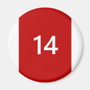 Legendär Nr. 14 in rot und weiß Magnet