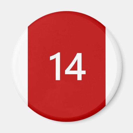 Legendär Nr. 14 in rot und weiß Magnet (Vorne)