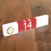 Legendär Nr. 14 in rot und weiß Namensplakette (Seite)